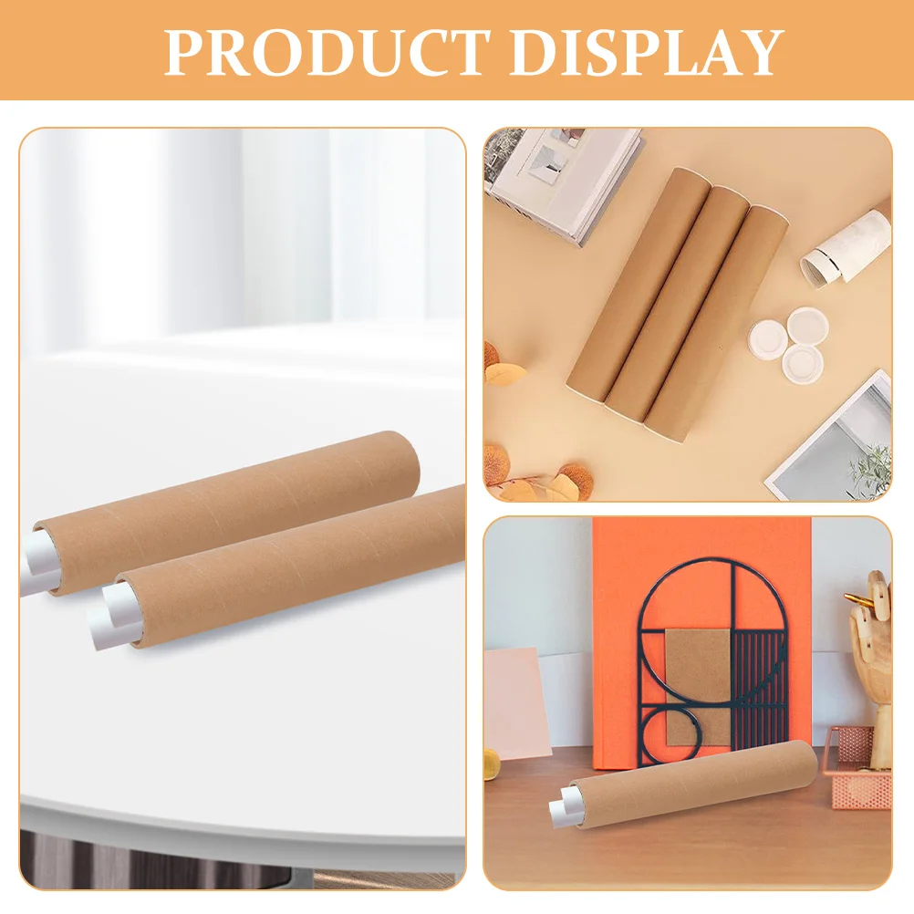 12pcs Kraft Paper Tubes 2 Inch Diameter Heavy Duty Poster Storage Tube For Artwork Drawing Mailing Reusable Paper Tubes Crafting