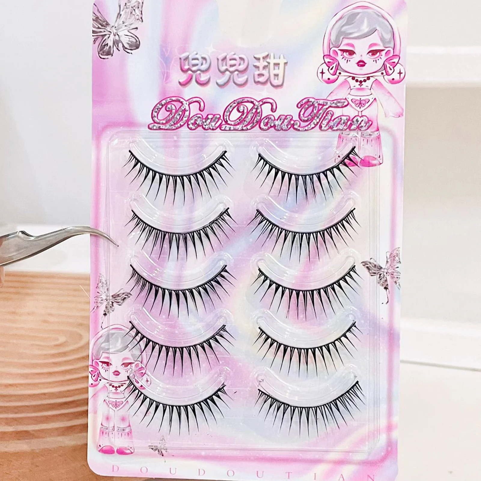 5 paires de faux cils noirs de Style coréen, une pièce, doux, vaporeux, moelleux, pour groupe de filles, pour agrandir vos yeux naturellement