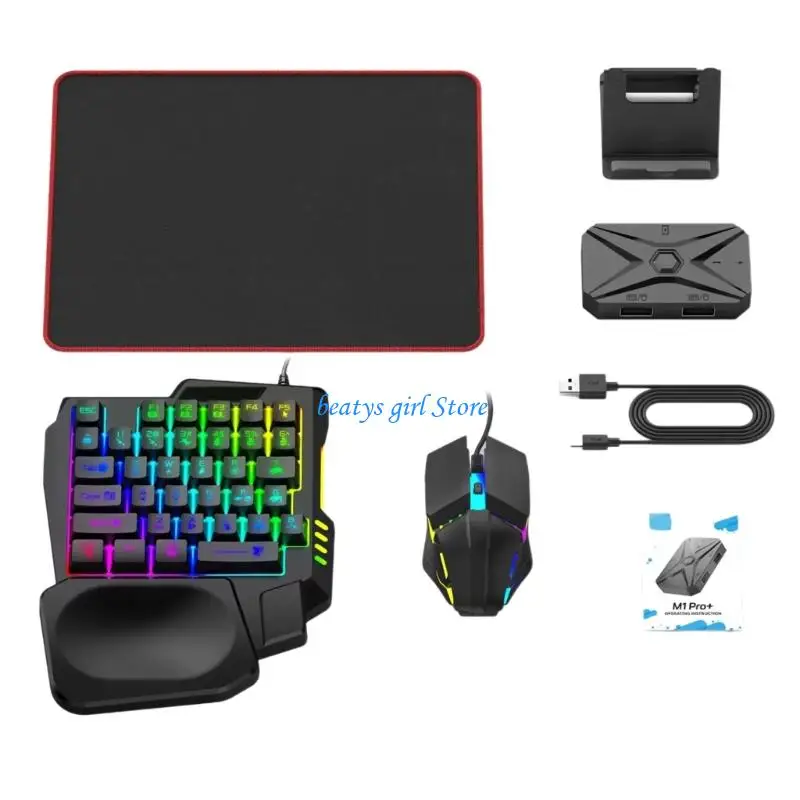 C7AB Mobile Game Keyboard Mouse Converter Set For Phone Tablet Universal Compatibility Quick Setups