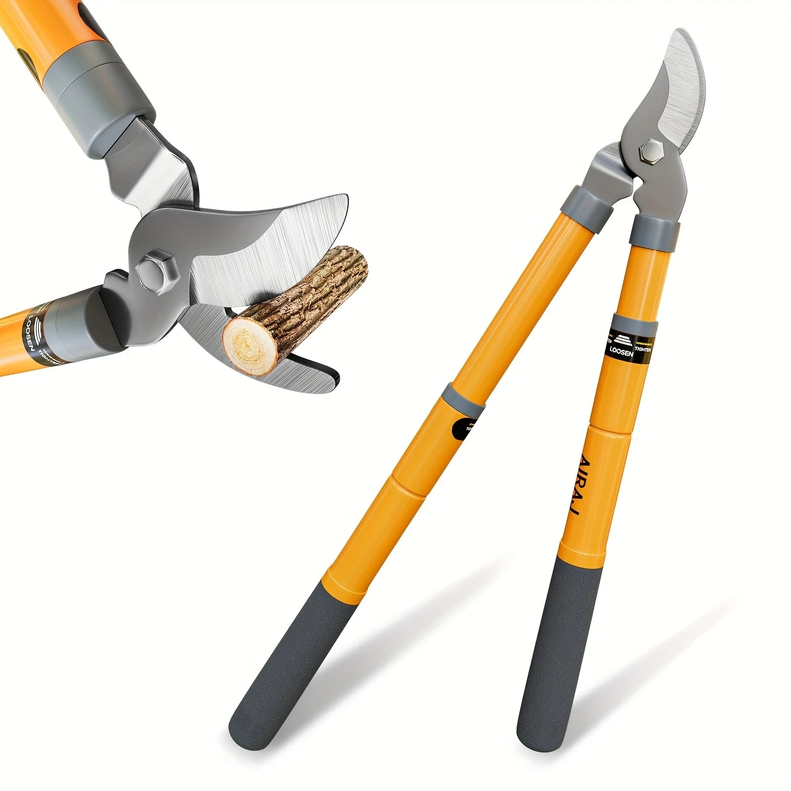 AIRAJ Bypass Lopper، مقصات التحوط، مقصات التقليم بمقابض تلسكوبية، قواطع فرعية شديدة التحمل قابلة للتمديد، مشابك حديقة #6