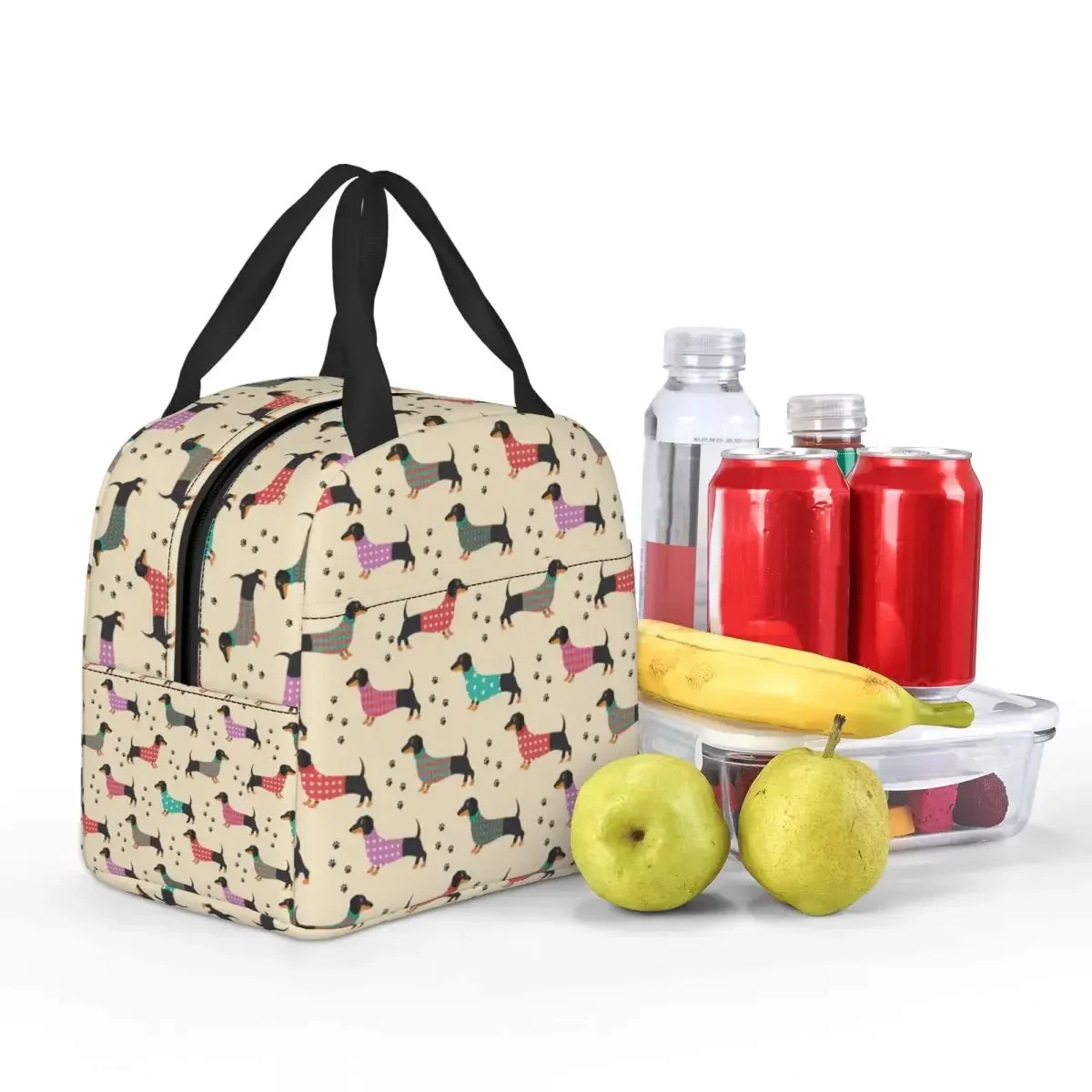 

Dachshund Dog Pattern Insulated Lunch Bag for Women Waterproof Cooler Thermal Lunch Box Beach Camping Travel