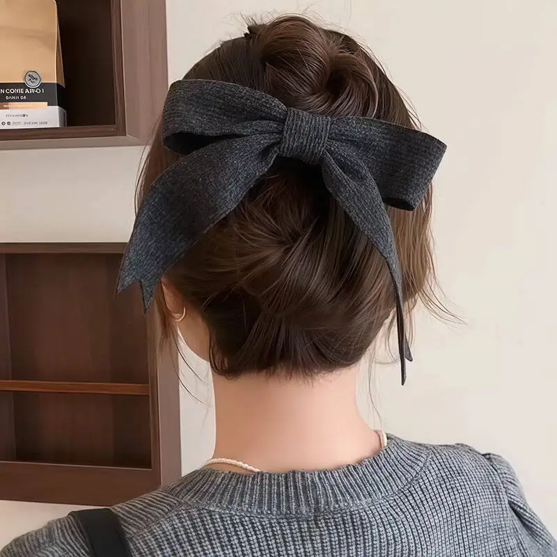 Koreanische Gestrickte Woolen Bogen Haar Clips Frühling Clips Frauen Temperament Barrettes Weibliche Party Haarnadeln Haar Schmücken Zubehör – Detail 6