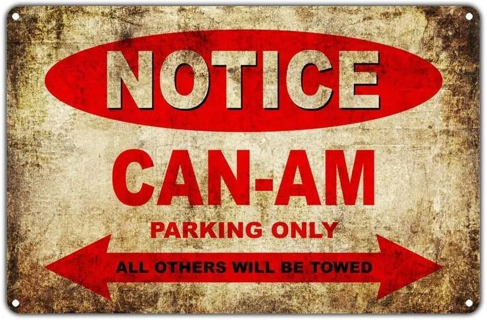 Notice Can Am Motorcycles Parking Only R for Cafe Pub Bar Metal Tin Sign 8x12 inches