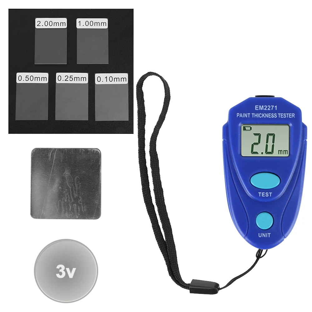 Digital Display Manual Digital Mini Car Paint Thickness Meter Paint Thickness Gauge EM2271 Auto Coating