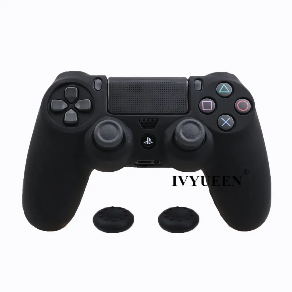 IVYUEEN for Sony PlayStation 4 PS4 DS4 Pro Slim Controller Silicone Case Protective Cover Skin Thumb Grips Caps for Dualshock 4
