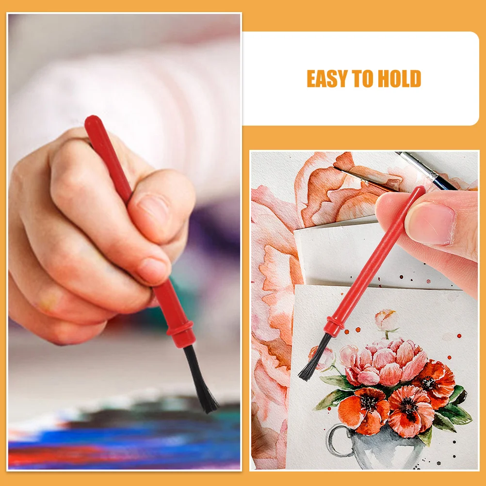 50 шт. набор кистей для малышей, маленькие безопасные детские кисти с красной ручкой, подходит для акварельной живописи, бумага для рисования
