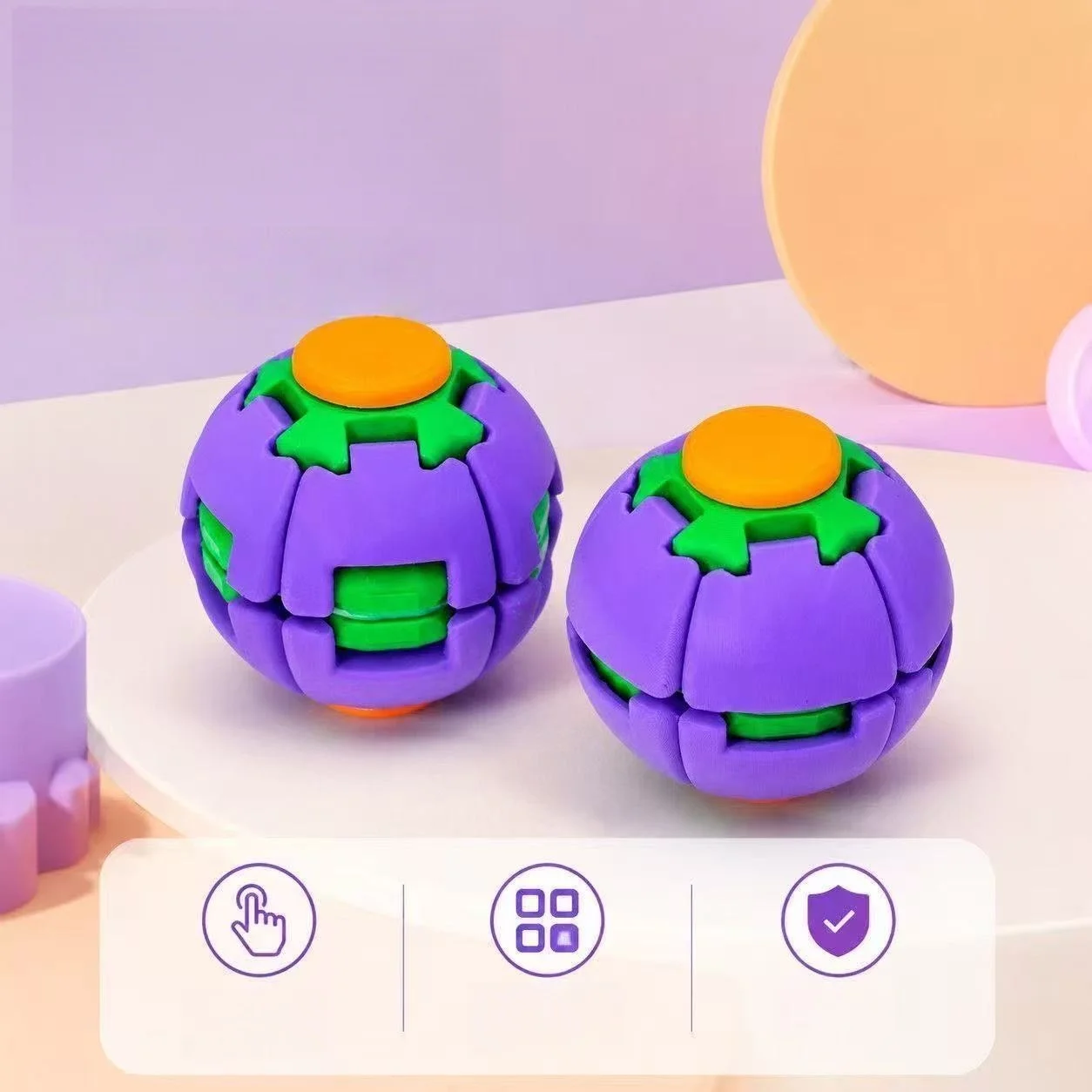 Newest Fingertip Rotating Ball 3D Printing Stress Relieving Ball Pressing Rotating Fingertip Gyroscope Puzzle Portable Fun Toy