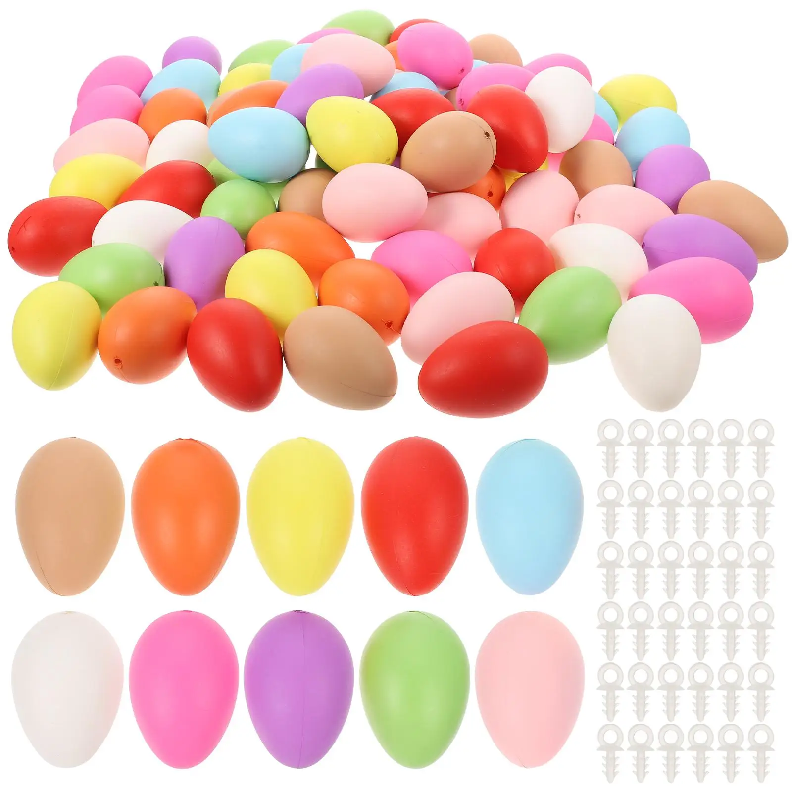 100 Pcs Simulation Model Eggs Unfinished Unpainted Craft Prop Kids Easter Plastic Toy Decor Festival Home Scene Layout