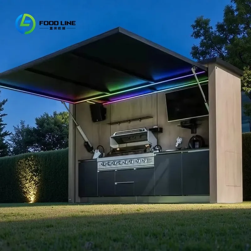 Customized Multi-Functional Sink Cabinet Outdoor Kitchen Basin Stove Cabinet Outdoor Kitchen Cabinets With Outdoor Grill