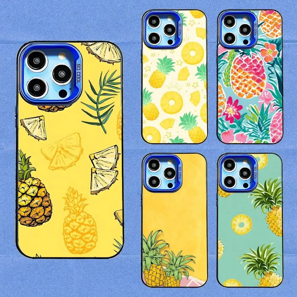

Pineapple Summer Friut Phone Case For iPhone 16,15,14,13,12,11,8,7,Pro,Max,Plus,Mini,XS,SE Blue Candy Matte Shockproof Cover