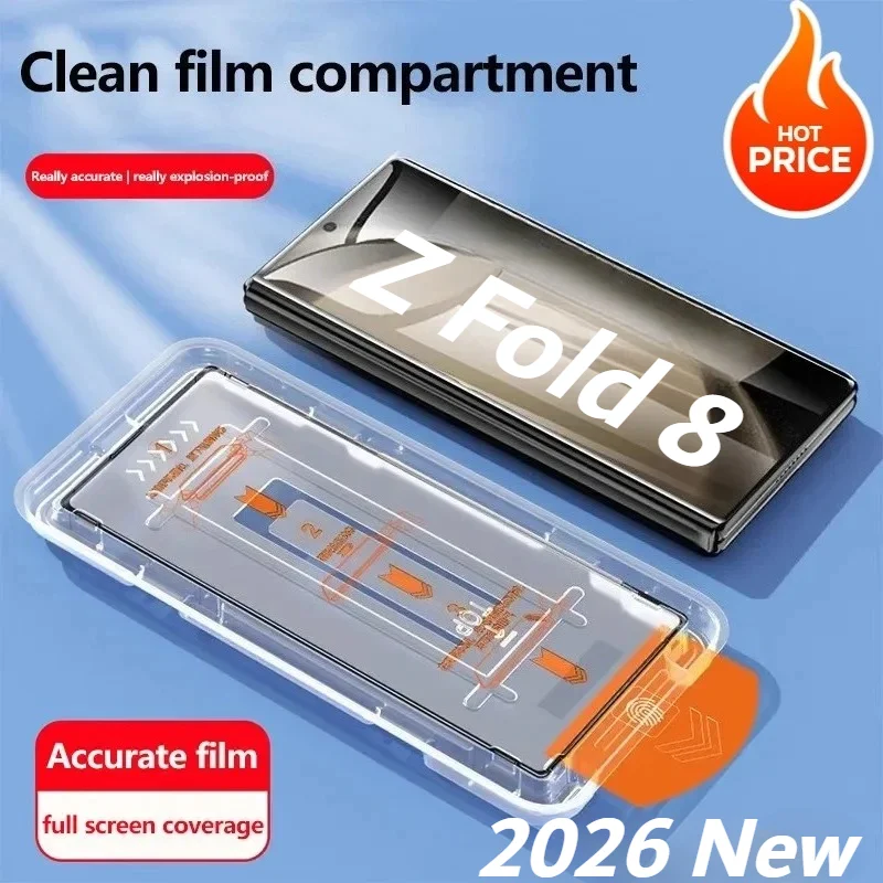 1-3PCS 9H HD Tempered Glass Protector Film for Samsung Galaxy Z Fold 8 Ultra 7 Screen Easy Install Auto-Dust Removal Kit Cover