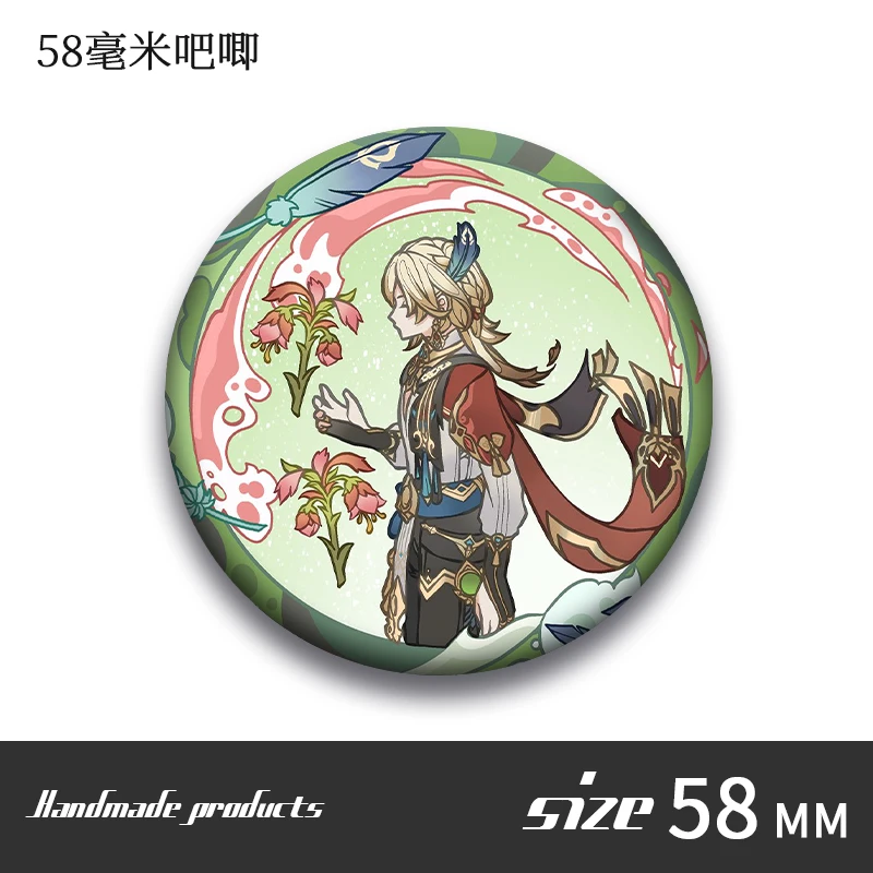 أنيمي جينشين تأثير روزاريا كيرارا تشونغيون نينغقوانغ تأثيري الكرتون صفيح شارة شعار الكرتون بروش هدية الهالوين