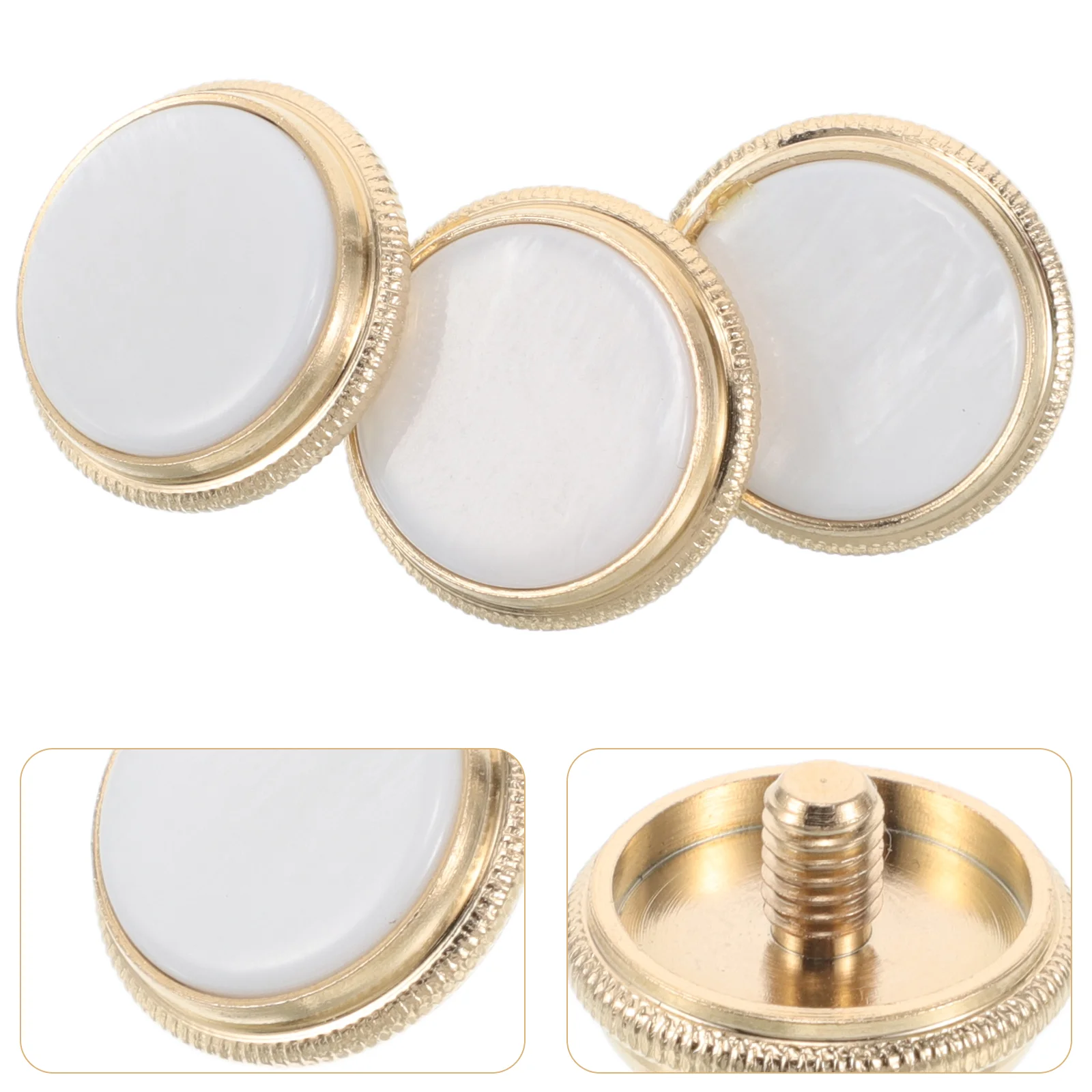 

3 PCS Trumpet Accessories Finger Buttons Valve Cover Caps Musical Instrument Gift Trumpets White Shell