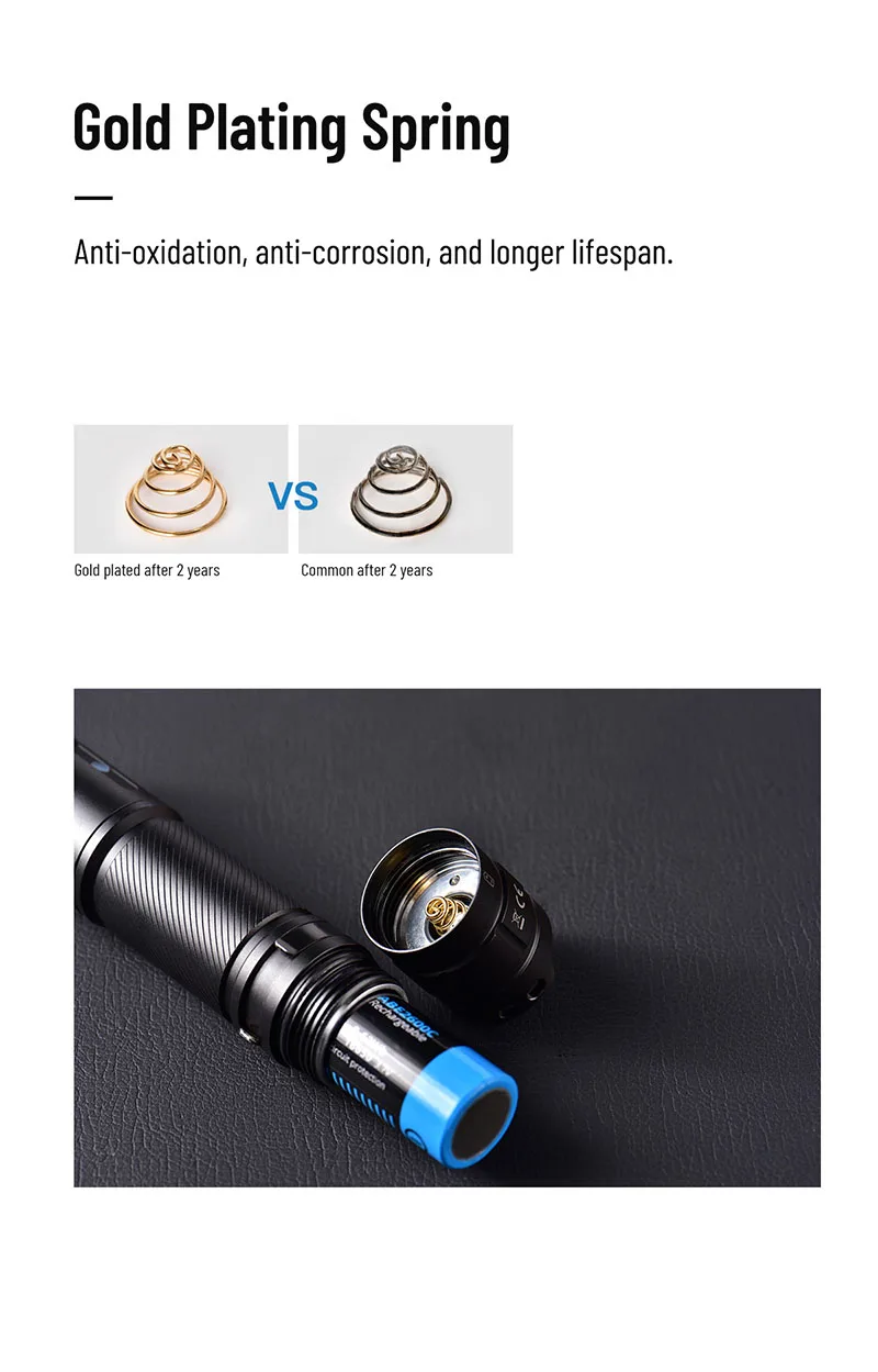 WUBEN C3 Tragbare Outdoor-Taschenlampe, 1200 Lumen, Typ C, wiederaufladbar, EDC, wasserdicht, mit 18650-Akku, für Camping, Jagd – Detail 10
