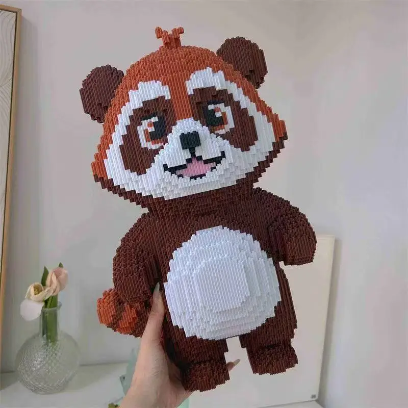 

Kawaii 3D DIY Raccoon Rabbit Building Blocks Toy Brown Music Bear Band Party Figure Model Funny Animal Assembly Birthday Gift