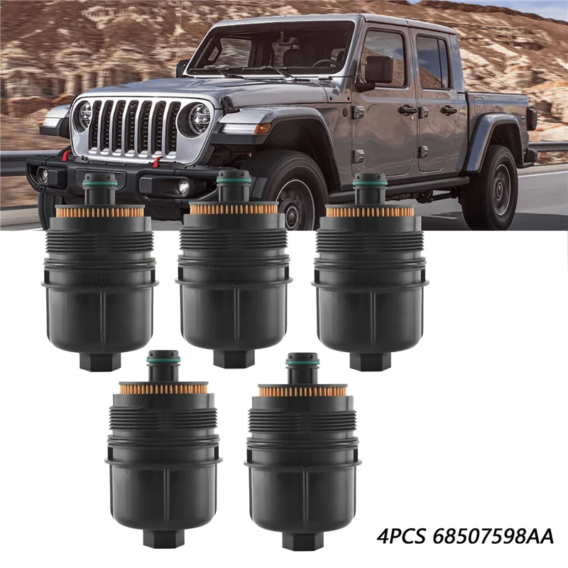 

A45F-Car Engine Oil Filter For Jeep Gladiator Wrangler JL RAM 1500 2020 2021 68507598AA 68498720AA Oil Filer Housing Cap