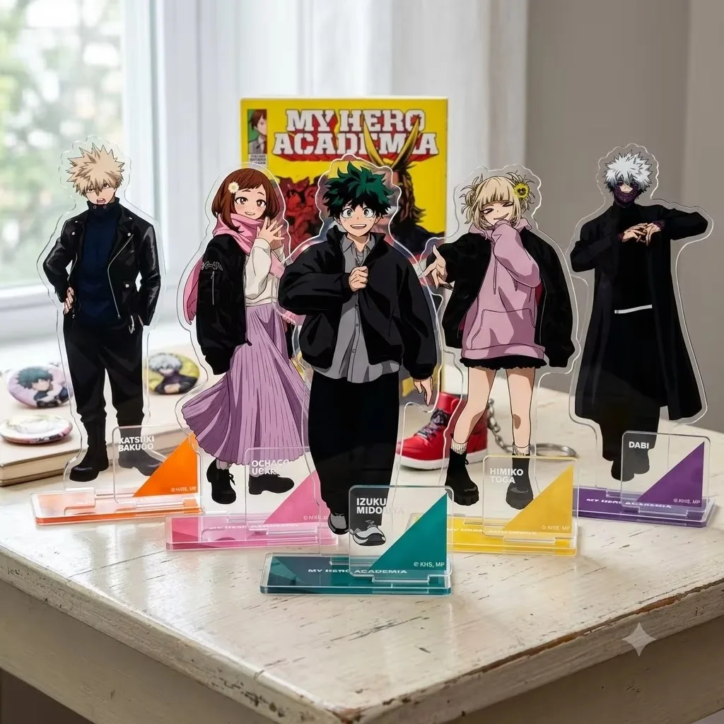 New Anime My Hero Academia Acrylic Stand Katsuki Bakugo Figure Chibi Standing Sign Model Plate Desk Decor Fans Gift KeychaiN