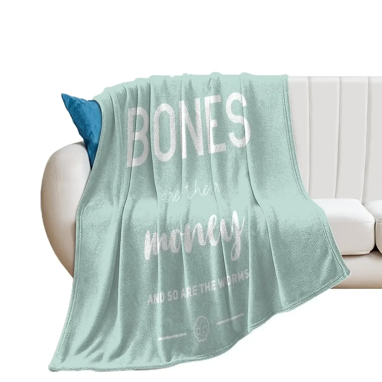 The Bones are Their Money Throw Blanket Cute Plaid Flannels Quilt Blankets