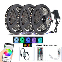 DC12V 5V 5050 RGB Flexible Led Light strip LED Tape Black PCB + WIFI IR LED controller+12V 3A  6A 8A LED power DIY kit