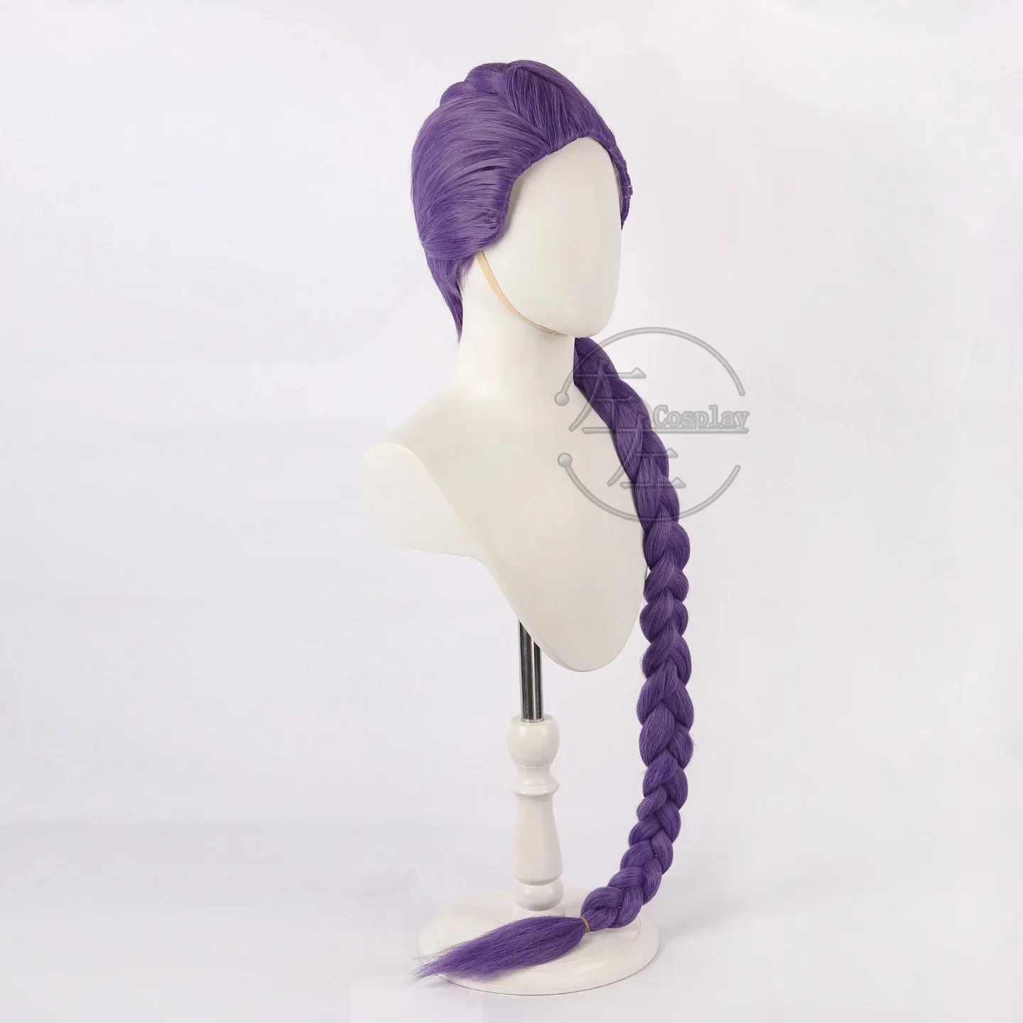 

Purple 100Cm Long Rumi Cosplay Wigs Anime Character Role Braided Hairstyle Demon Hunters Wig Women Party Purple Color Wig