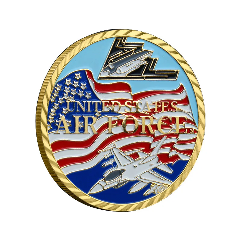 United States Air Foece Golden Plated Souvenir Coin Military Challenge Coins Creative Homedecoration