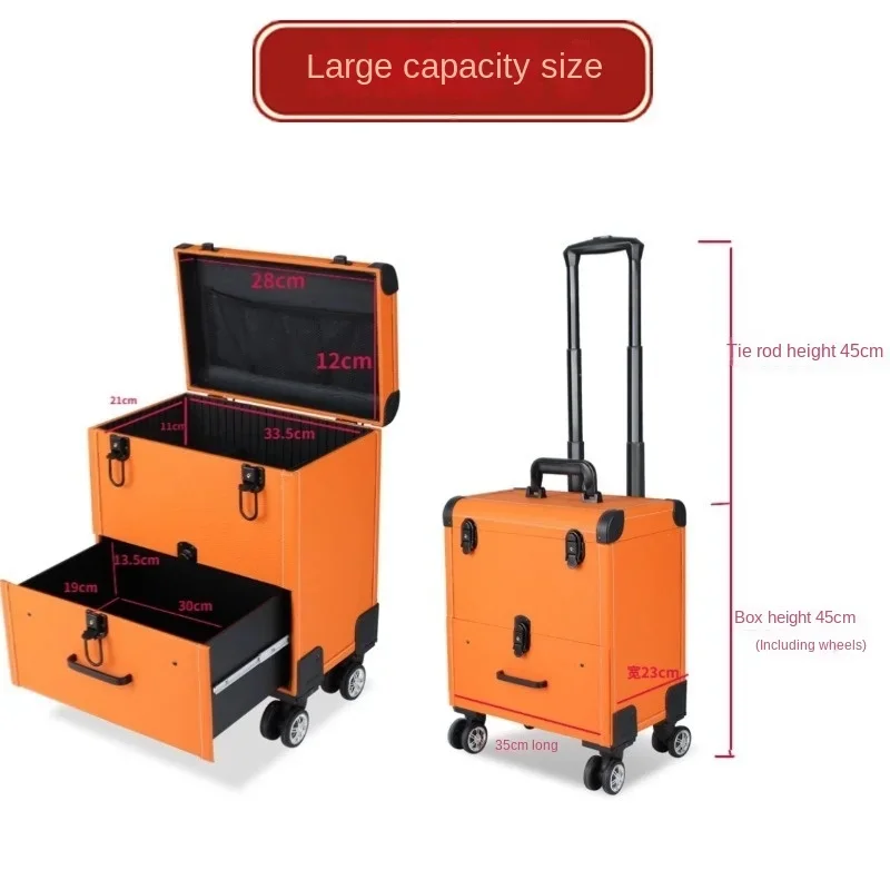 Tattoo Toolbox Mobile Door-to-Door Beauty Nail Beauty Eyelash Beauty Makeup Storage Mute Universal Wheel Trolley Suitcase