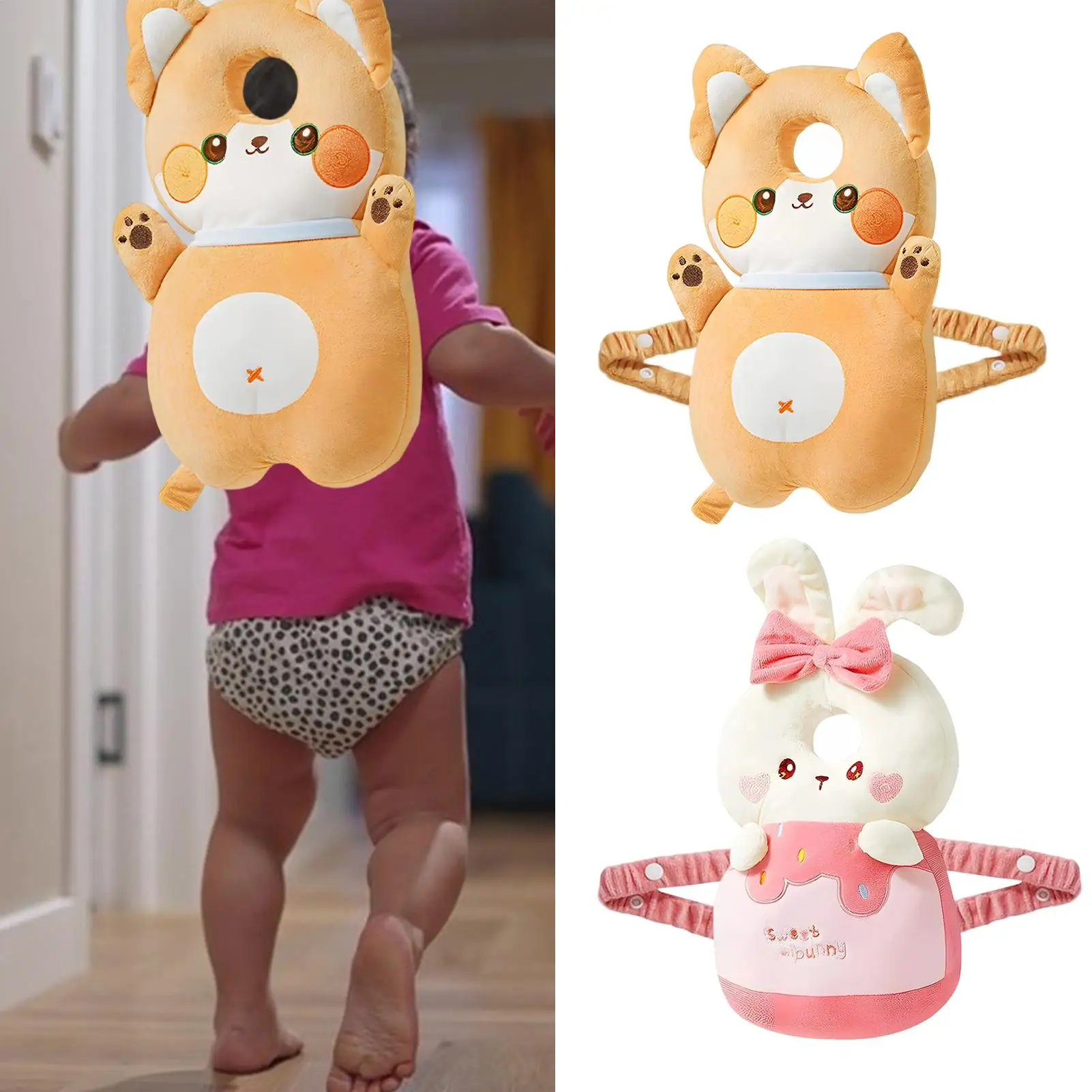 กระเป๋าเป้สะพายหลังสําหรับทารก HEAD Protector หัวป้องกันเบาะสบายน่ารักเด็กวัยหัดเดิน Fall Protector เบาะสําหรับเด็กผู้หญิงเดิน