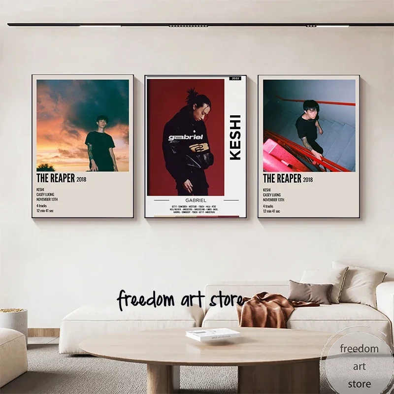 Blue Style Singer Keshi Music Cover Gabriel,skeletons Lyrics Art Posters Canvas Painting Wall Prints Picture for Room Home Decor