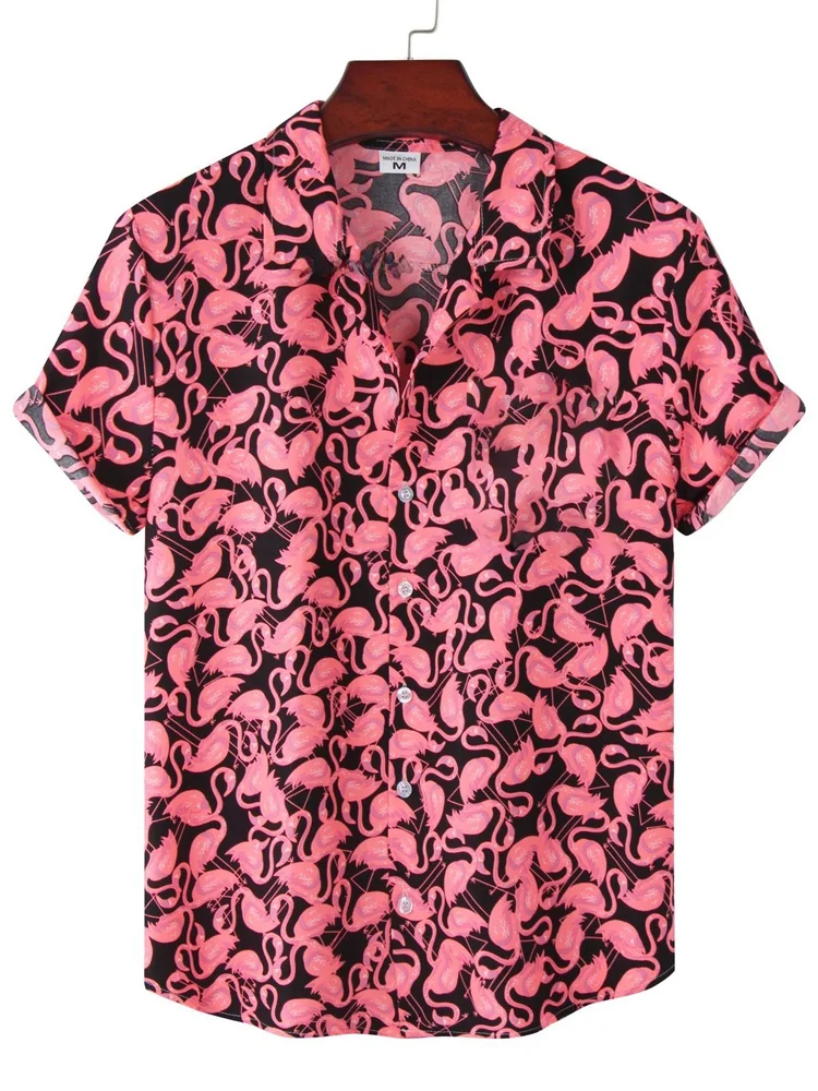 

Ethnic Sle Printed ort Sve Men's irt Youth Faion Summer Thin Fabric Stand Fit arp Collar Other Patterns