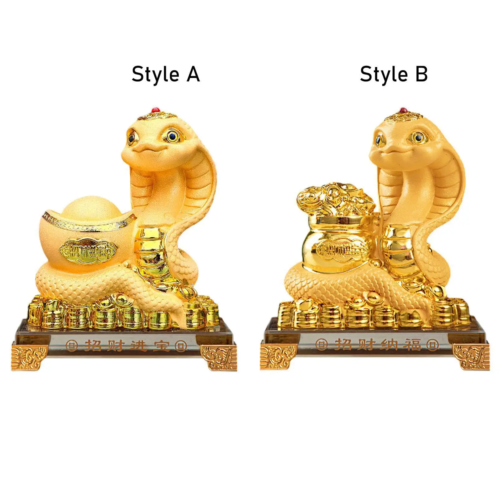 Year of Snake Statue 2025 Chinese New Year Gift Collectible Spring Festival Decoration for Fireplace Cabinet Housewarming