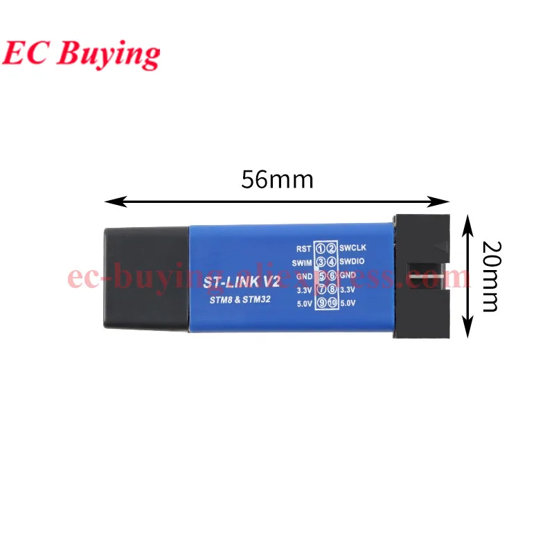 1-5Pcs STM8/STM32 에뮬레이터 프로그래머 Stlink 다운로더 버너 디버거 호환 ST-LINK V2 STVD STVP IAR 5V 3.3V 전원 공급 장치