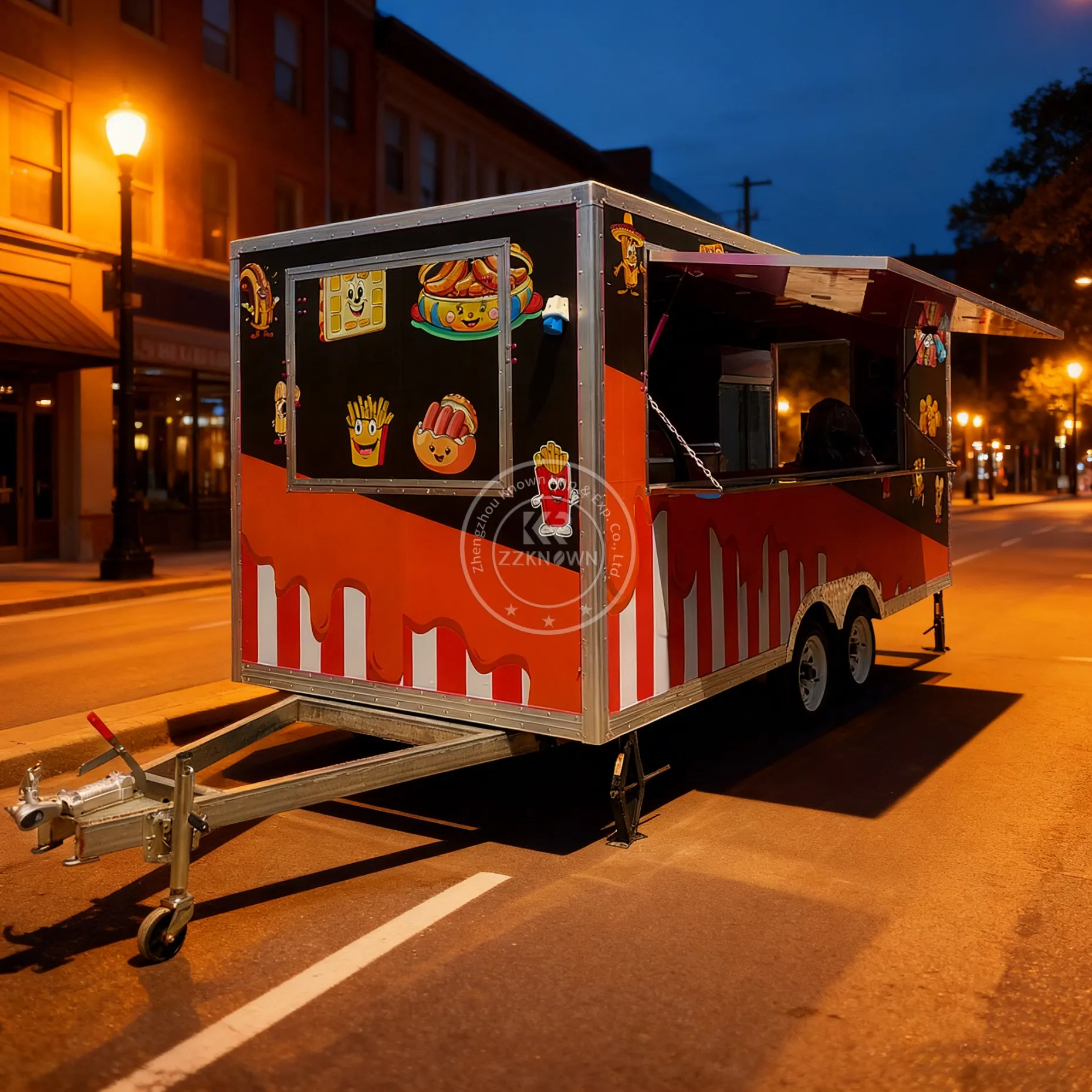 

Custom Mobile Ice Cream Food Cart Coffee BBQ Fast Food Truck Snack Food Trailer with Fully Equipped Mobile Bar for Sale