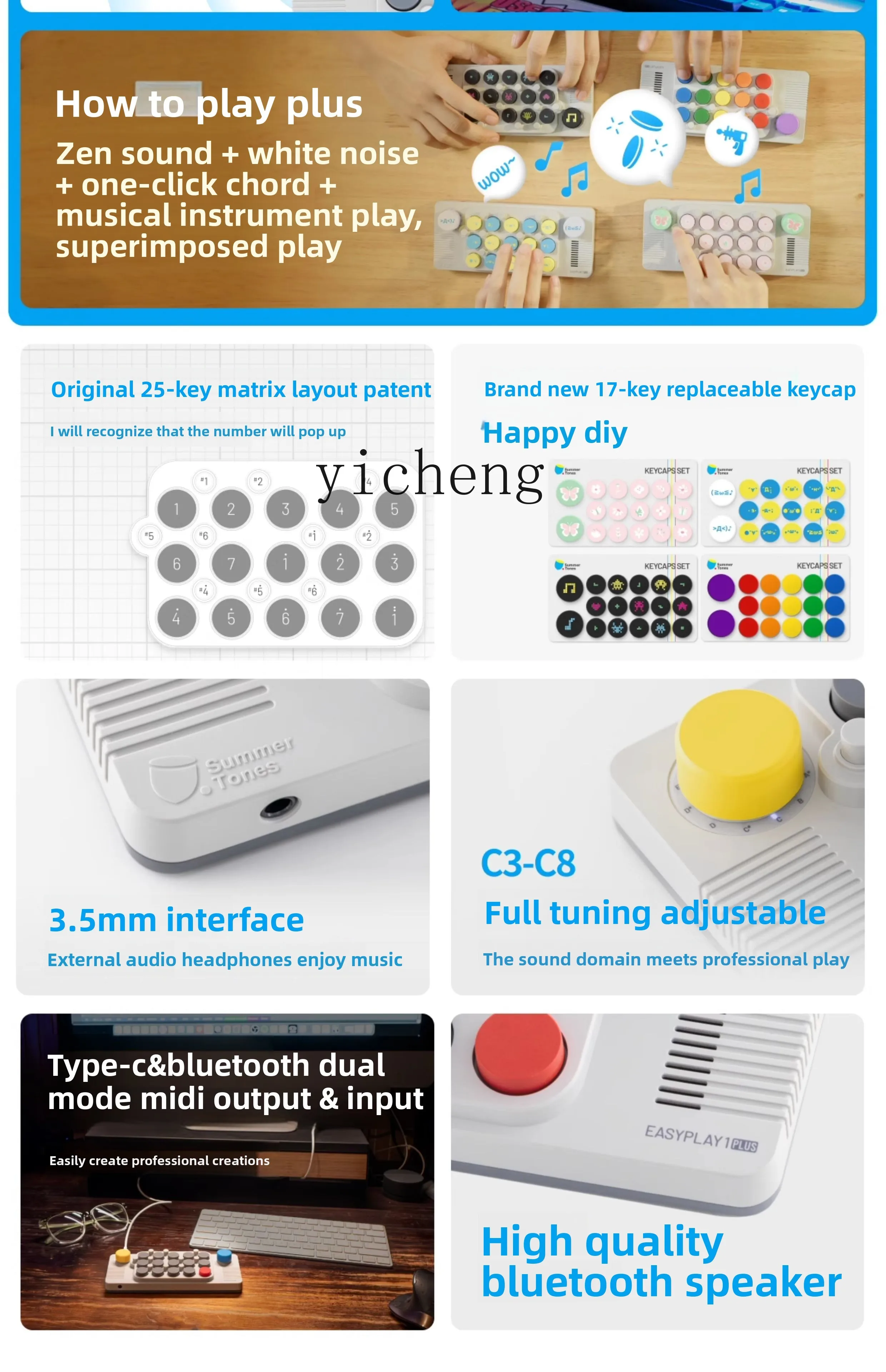 Klawiatura ZZ Light Encounter Przenośna Elektroniczna Klawiatura MIDI Syntezator Pianino Zabawka Instrument Muzyczny Dziecięcy