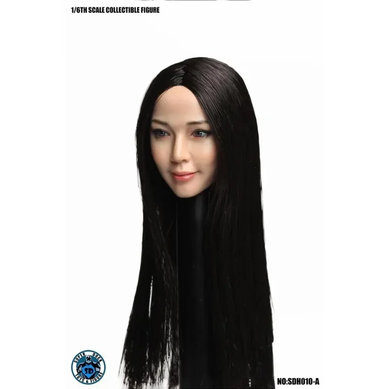 SUPER DUCK SDH010 1/6 Asian Girl Head Sculpt PVC Carved Model for 12'' Tbleague Phicen JIAOUL Female Soldier Action BodyDoll