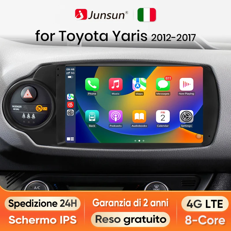 Junsun Android Radio Autoradio For Toyota Yaris 2012-2017 Support hybrid Multimedia for Apple Carplay GPS Navigation RDS WiFi