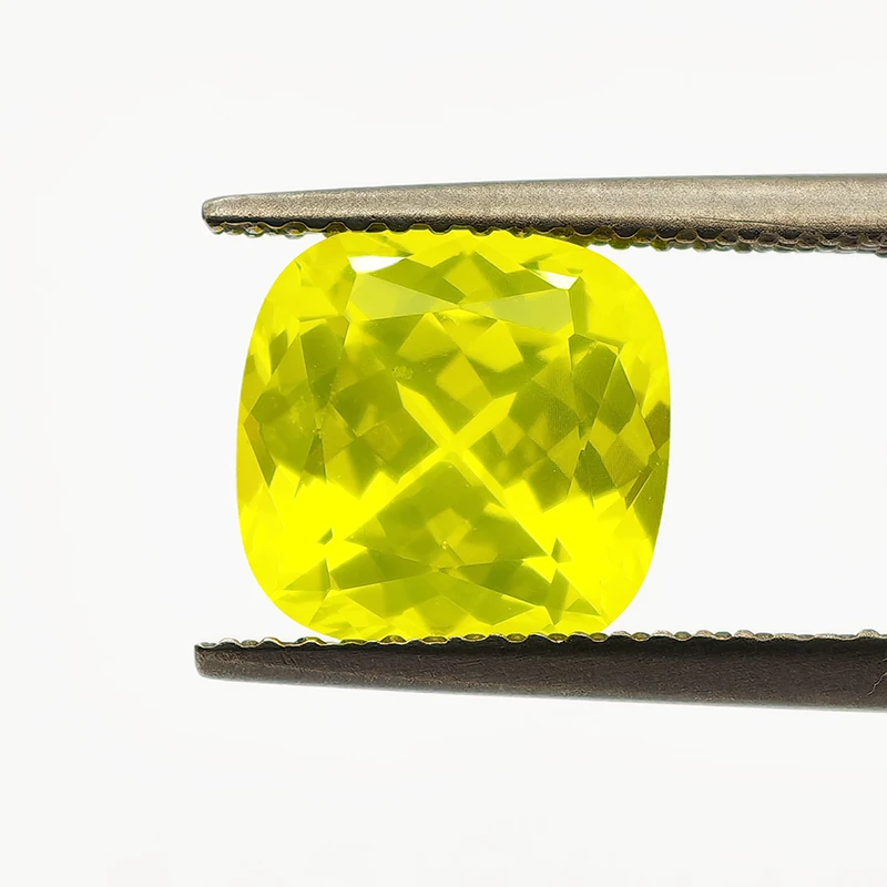 

New Amber Yellow Color Yttrium Aluminium Garnet Loose Gemstone Lab Diamonds Cushion Cut YAG Stones for Jewelry Making