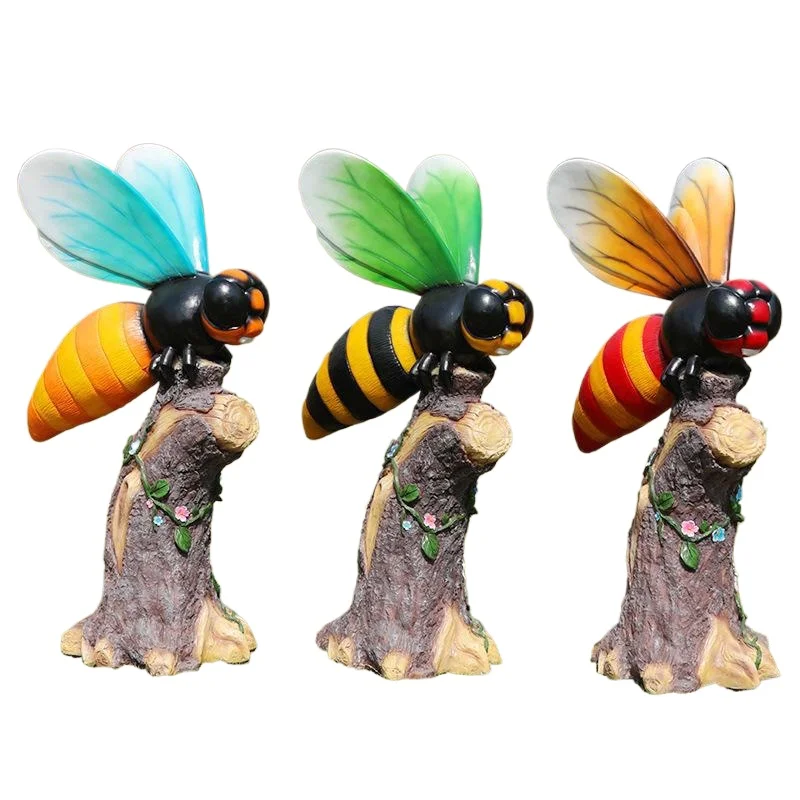 

Cartoon insect sculpture fiberglass bee ladybug garden landscape sketch real estate small scenic outdoor decoration ornament
