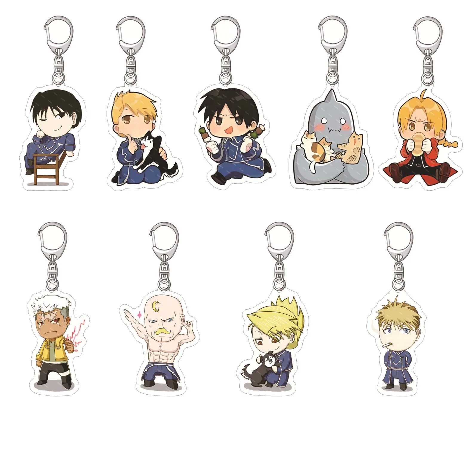 6cm Fullmetal AlchemistCartoon Anime Acrylic Character Winry Rockbell,Edward Elric  Pendant Keychains Holder Car Key Chain