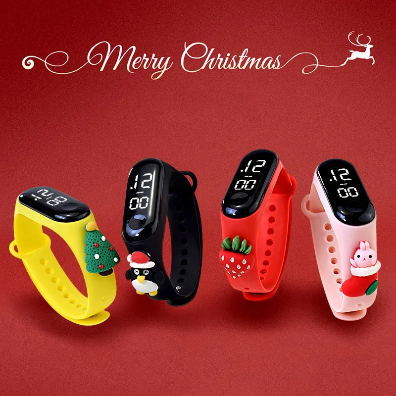 2023 New Digital Watches LED Clock Snowman Creative Band Fashionable Girls Boys Sports Electronic Wristwatch Gift Montre Fille