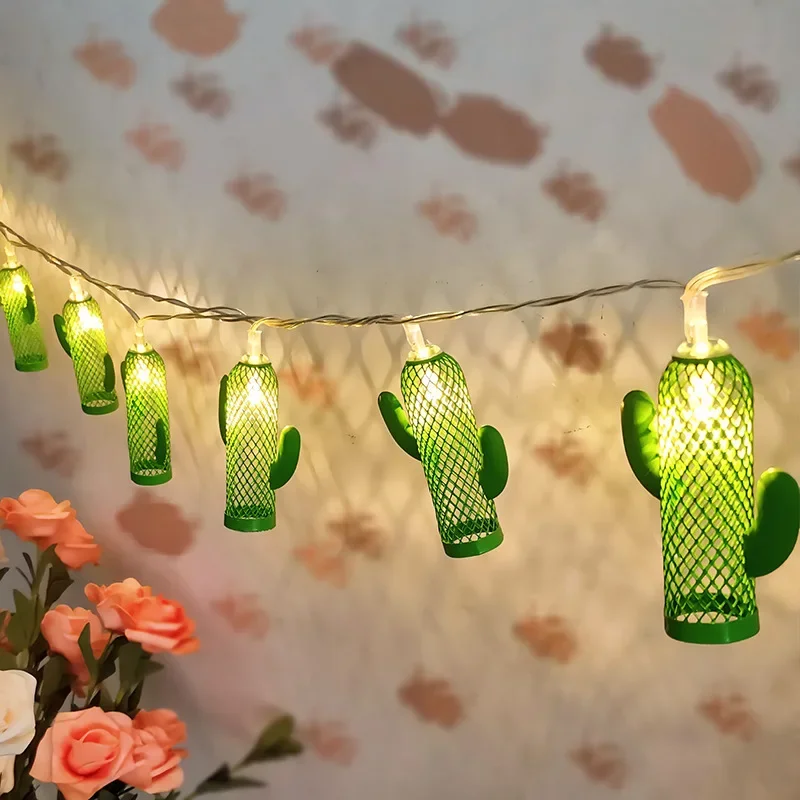 

Cactus Wrought Iron Lighting Chain LED Interior Decoration Atmosphere LayoutLight Modeling Lighting Chain Festival AmbienceLight