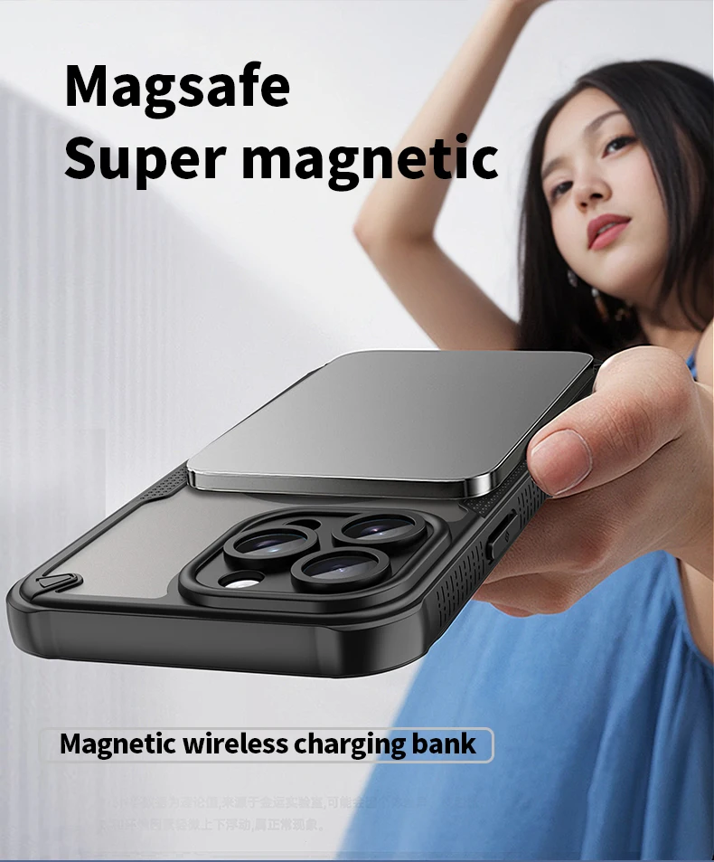 Für iPhone 16 Plus Magsafe Wireless Charging Apple 15 Plus Hülle 15 Pro Transluzente iPhone 16 Pro Max Anti-Fall-Hülle – Detail 3