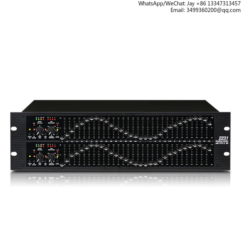 

Professional Dual 31-Band Metal Graphic Equalizer Pressure Limiting Stage Performances KTV Bars Engineering Universal Tuner