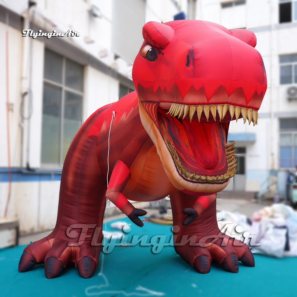 6m Length Ferocious Red Giant Inflatable Tyrannosaurus Rex Jurassic Dinosaur Balloon Air Blow Up T.rex For Park Decoration