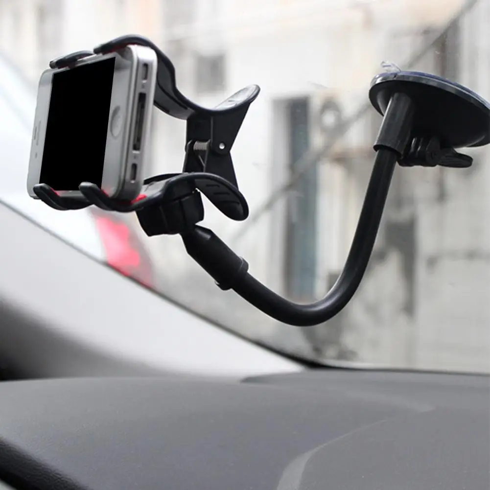 360° Rotating Car Phone Holder Universal Windshield Dashboard Mount Cellphone Stand GPS Phone Flexible Bracket Auto Accessories