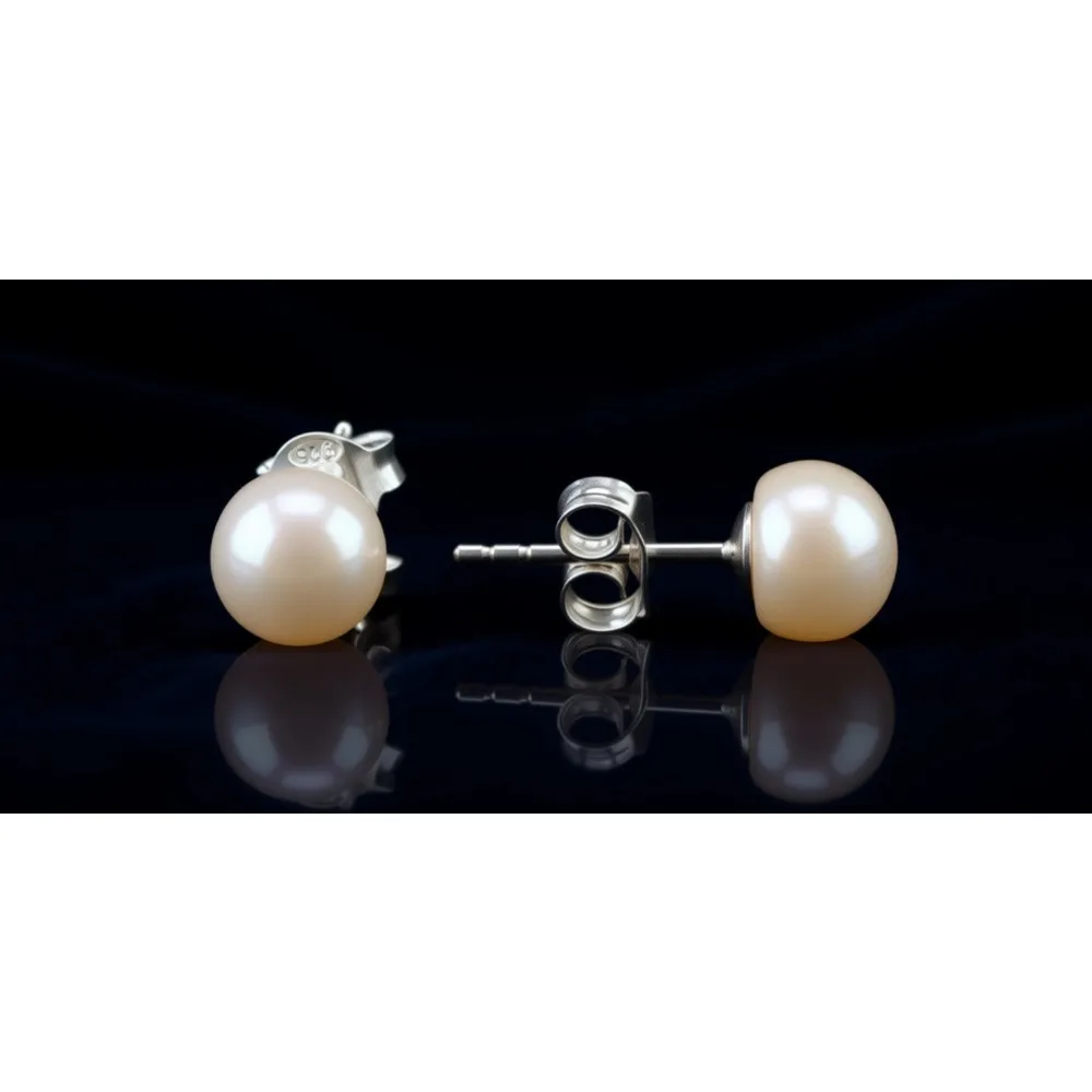 

Серьги-гвоздики из серебра 925 пробы с позолотой 14K и пресноводным культивированным жемчугом класса ААА, гипоаллергенные украшения