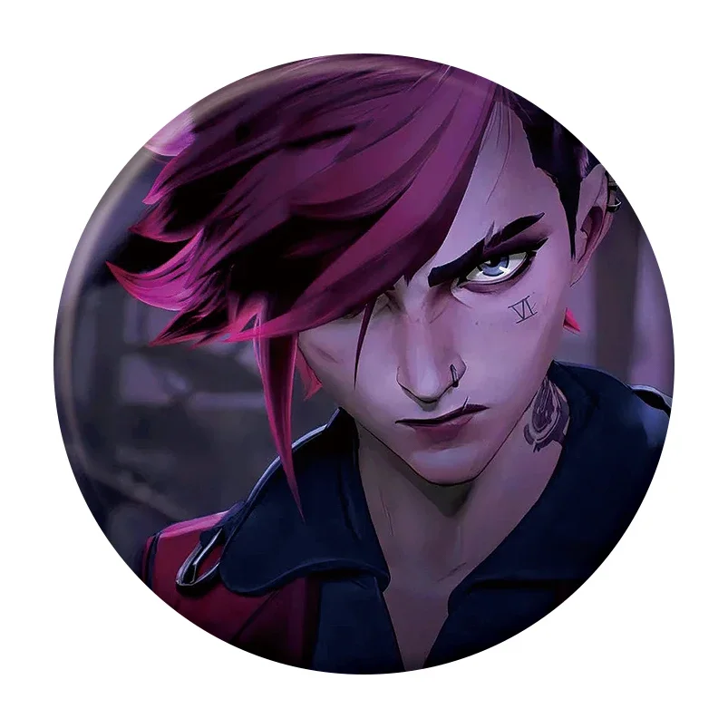 New Arcane Season 2 Button Pin Collar Brooch Vi Jinx Caitlyn Clothes League of Legends Jewelry Decor Gift Hat Cute Badge Lapel