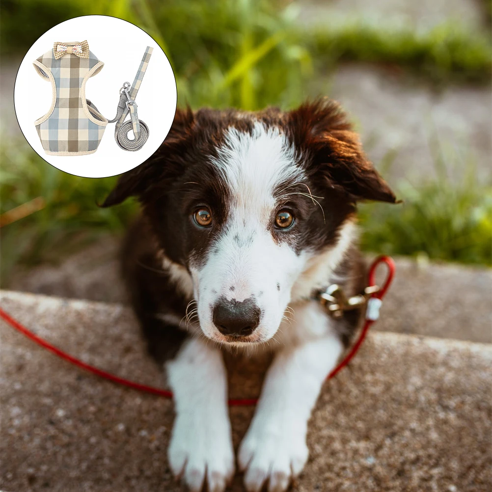 

Gentlemanly Style Dog Harness Leash Set Puppy Vest Breathable Walking Outdoor Daily Use Small Pet Harness Cat Dog Vest Leash Pet