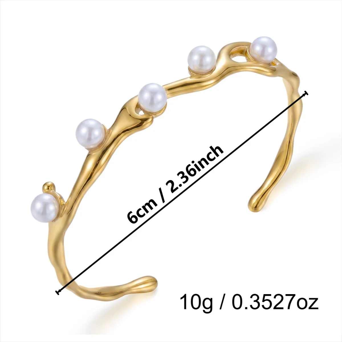 Vintage-Armreifen aus Edelstahl mit simulierten Perlen und Wellenmuster für Damen und Herren, bunter Zirkon-Stern, Liebesherz, gedrehter Armreif, Schmuck – Detail 35