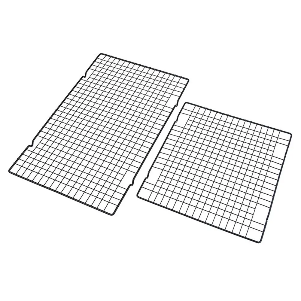 

2Pcs Baking Cooling Rack Rectangle Design Nonstick Cake Bread Multi-Use Kitchen Bbq Grilling Net Nonstick Cake Cooling Rack