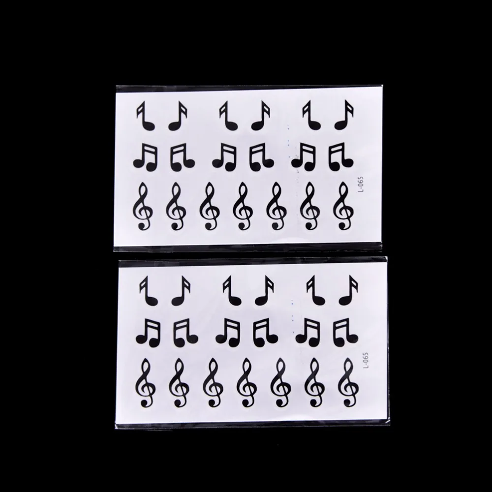 1pc Body Art Tattoo Water Transfer Feather Music Note Cross Barcode Temporary Tattoo Sticker Waterproof Tattoo Sticker